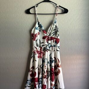 Floral Print Spaghetti Strap Dress
